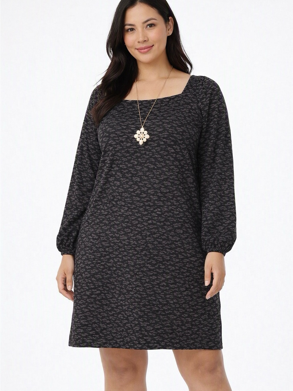 NEW! Ann Taylor Loft Pewter and Grey Babydoll Dress - Medium